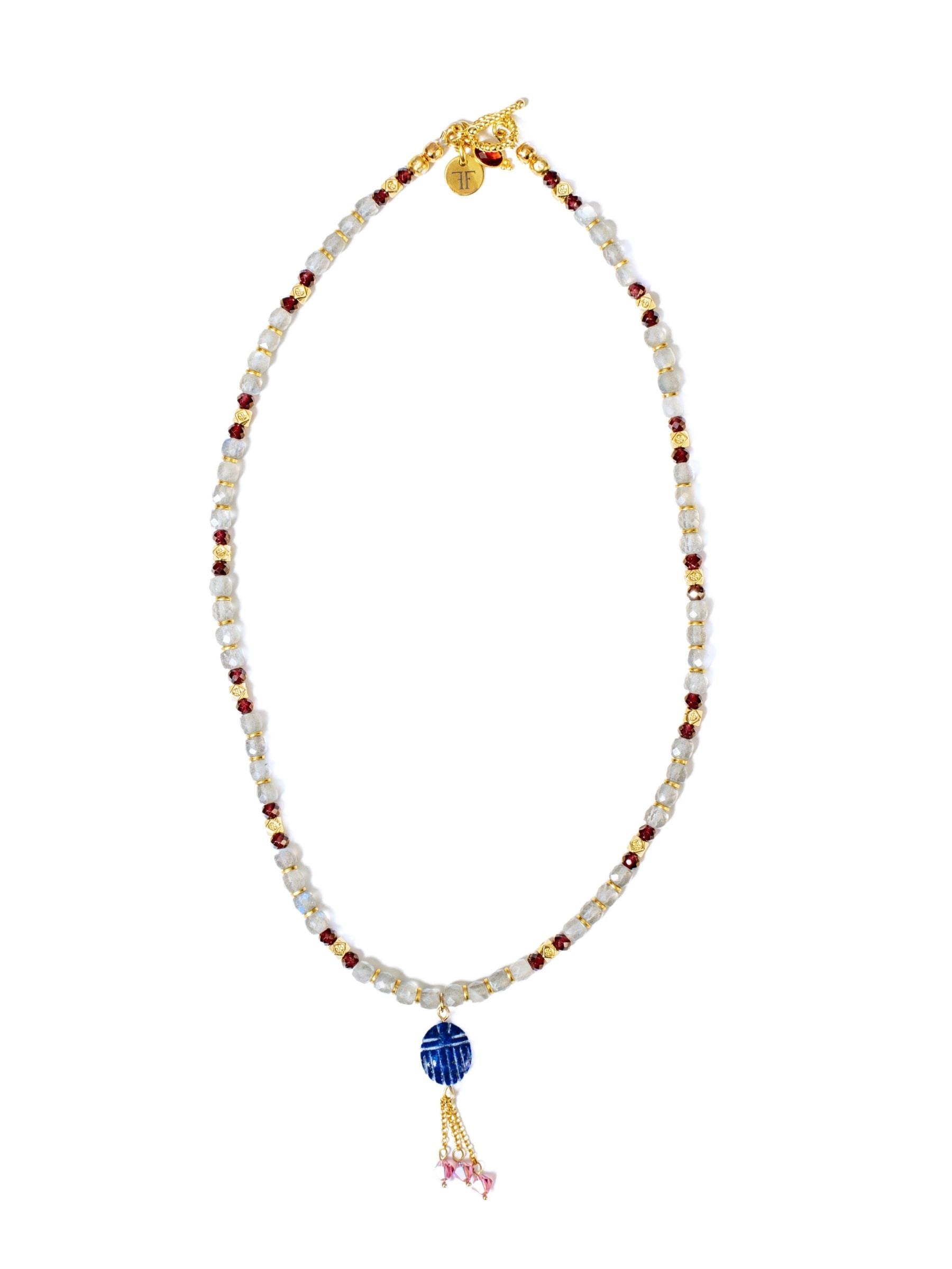 Collier "Milky Way Blue Scarab"