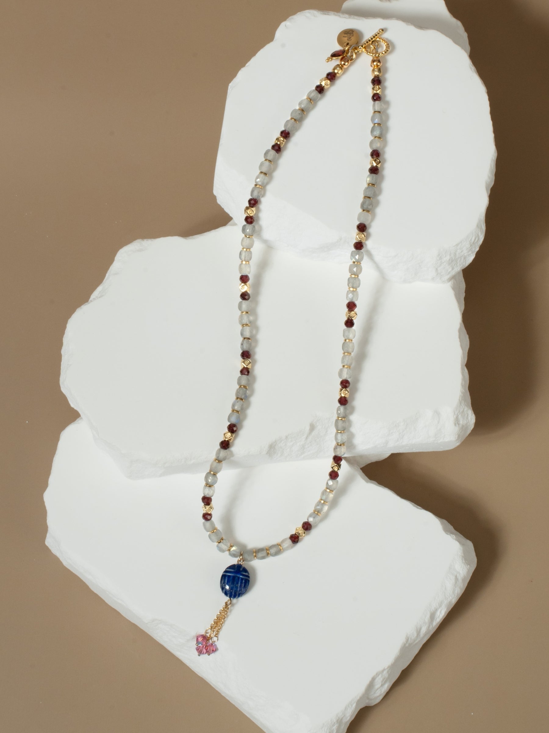 Collier "Milky Way Blue Scarab"