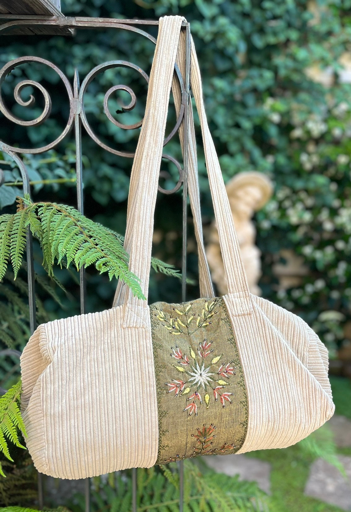 Hand embroidered travel bag