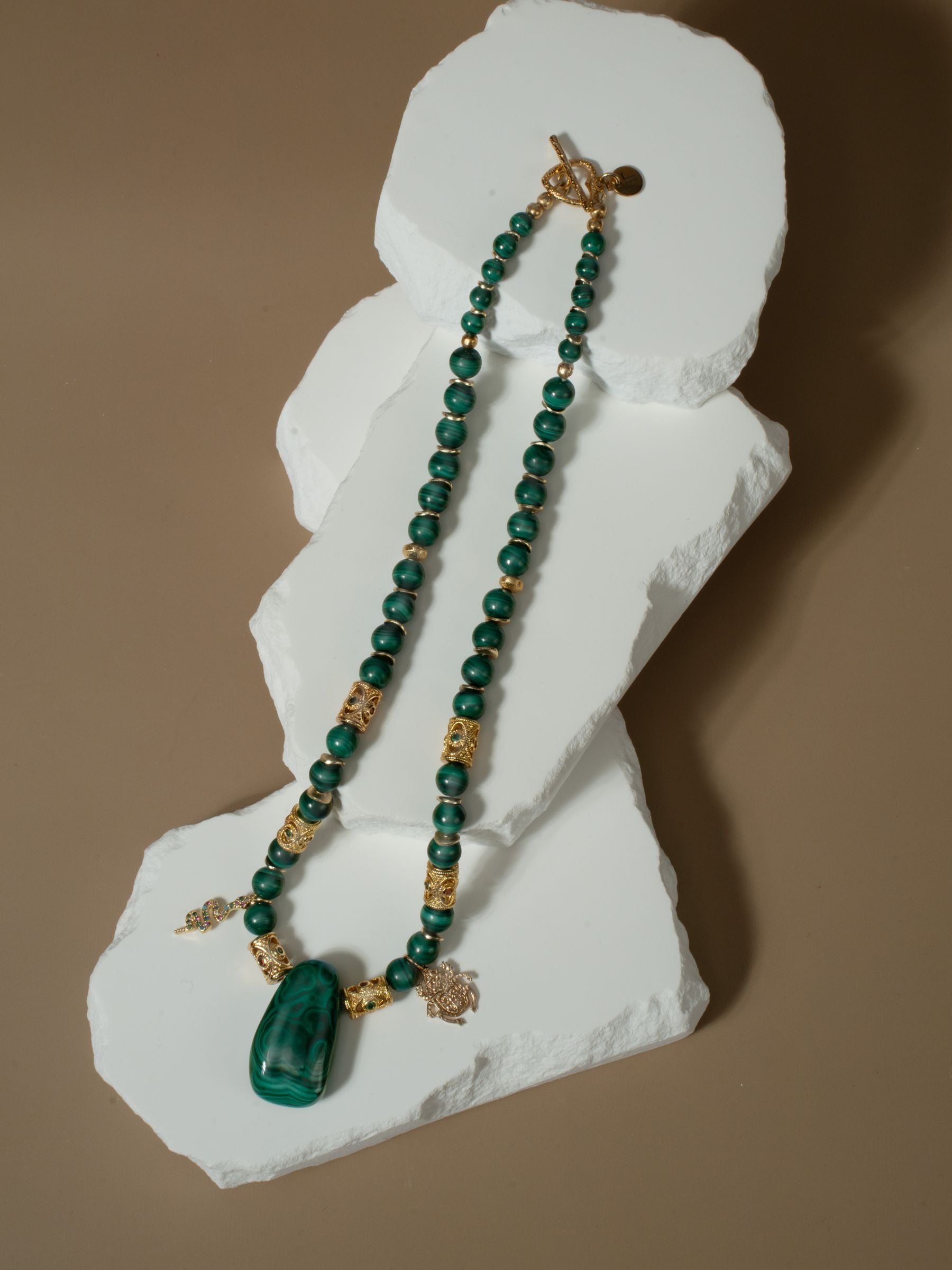 "Riviera Malachite" necklace