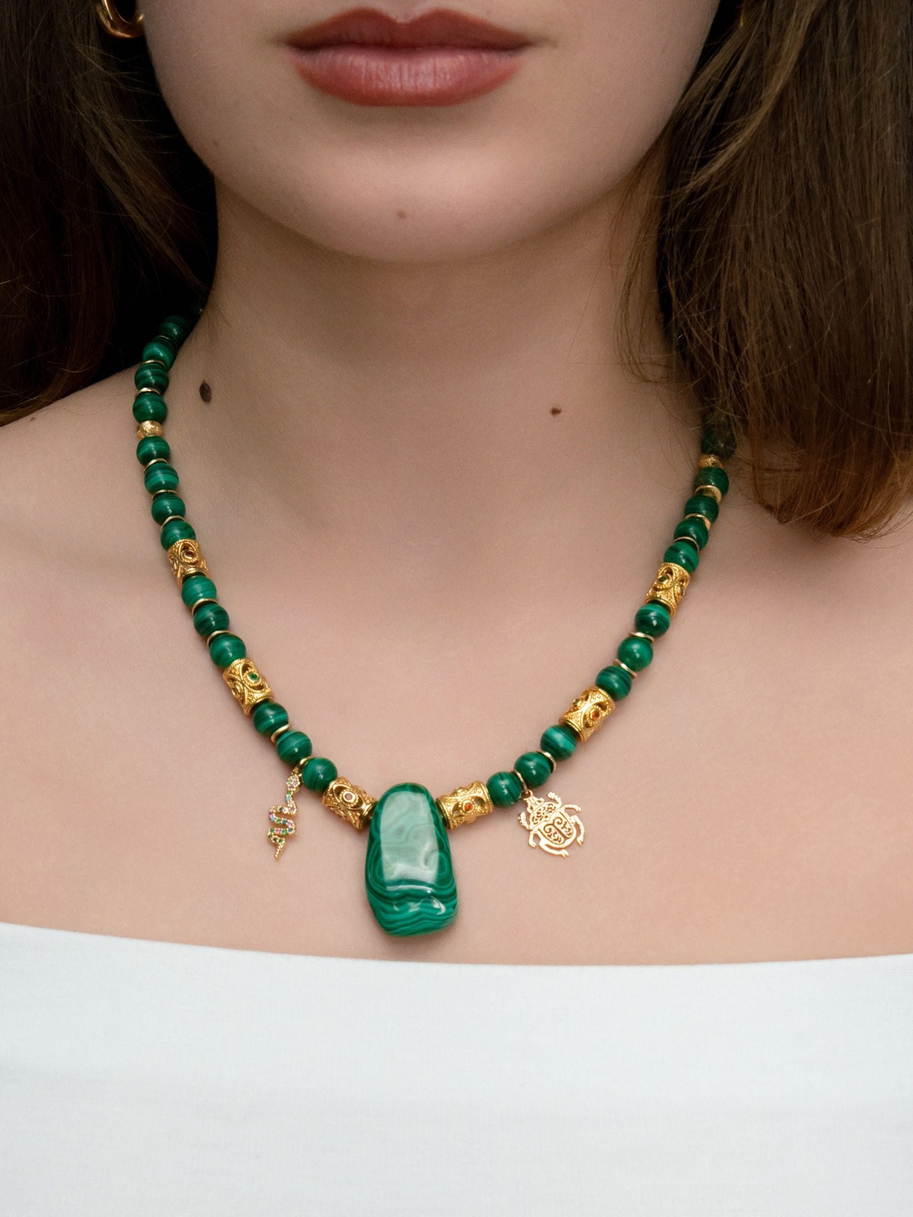 "Riviera Malachite" necklace